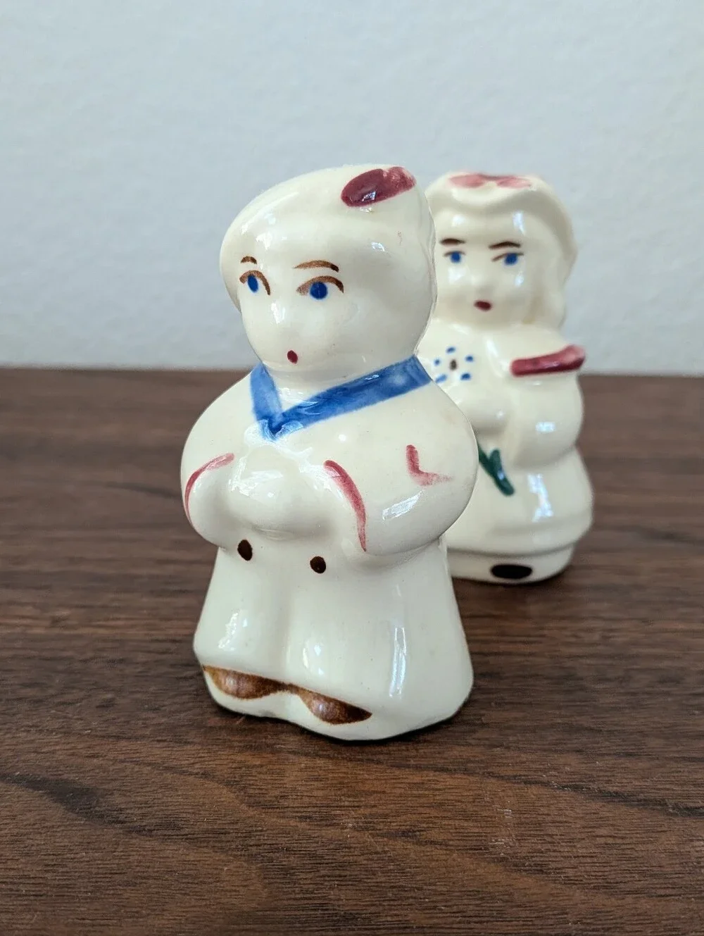 Vintage Shawnee Sailor Boy & Bo Peep Salt and Pepper Shakers Hand Painted